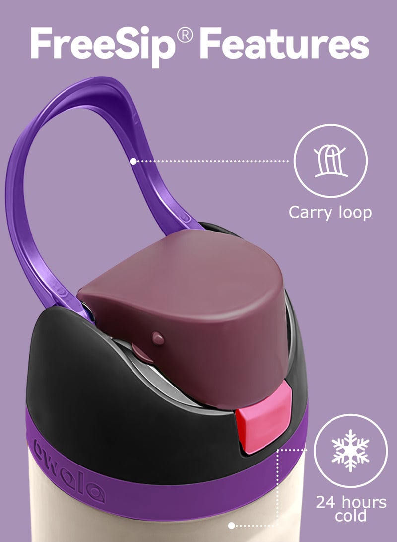 Owala Insulated Stainless Steel Water Bottle with Straw for Sports and Travel, 24-Ounce Pink Purple 24 OZ - Image 2